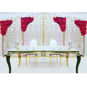 Panel de medallón metálico de estilo único para boda, Marcos traseros de escenario de estilo occidental, marcos de boda asiáticos prominentes - Product Image 1