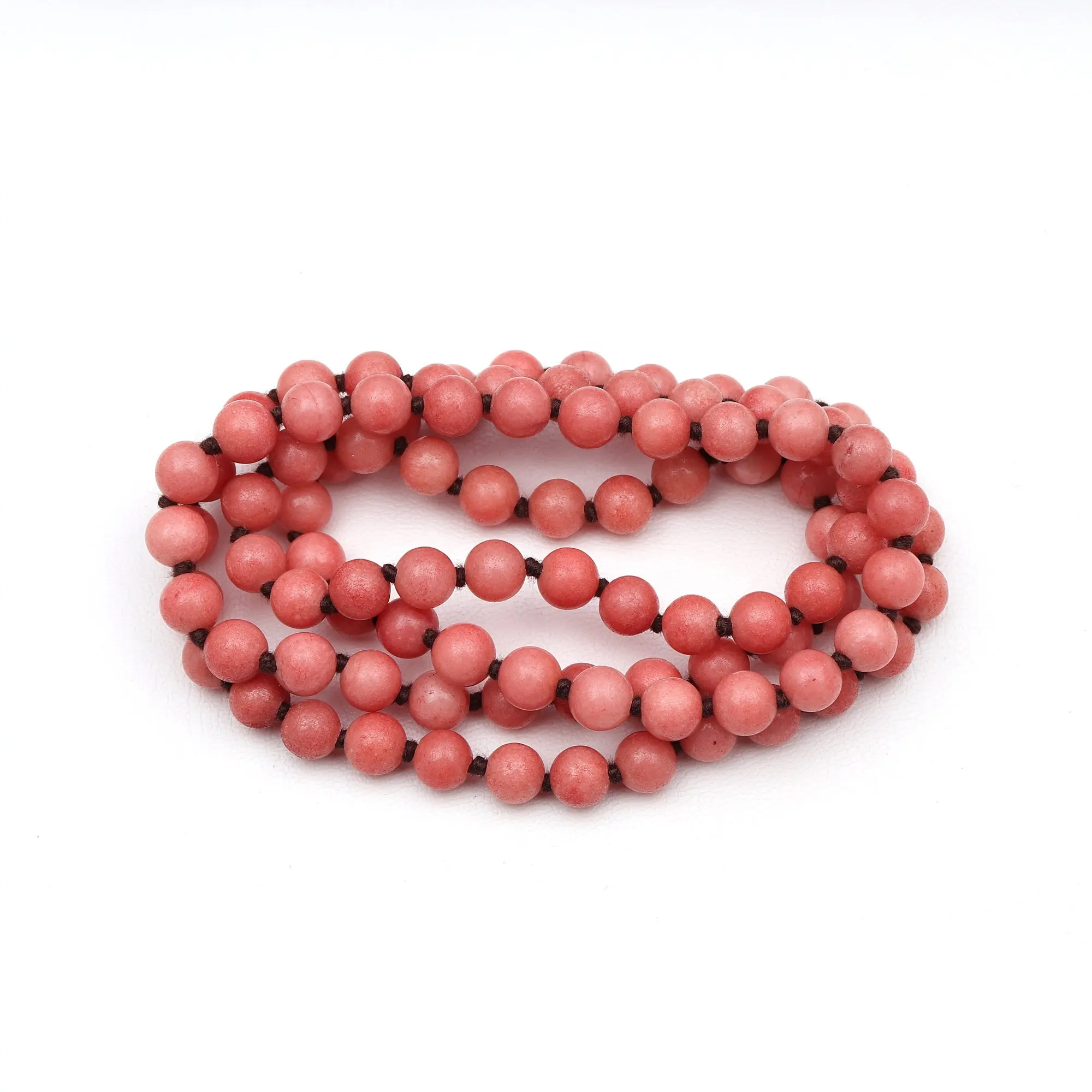 Collier de perles en jade rose naturel de 8mm, bijoux de mode pour filles, collier de perles pour femmes et filles