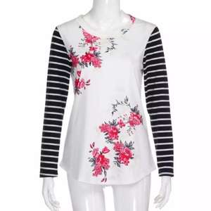 MOQ bajo con precio barato de las mujeres de manga larga con estampado floral suelto Casual Home Wear Tops camiseta colección de Bangladesh - Product Image 3