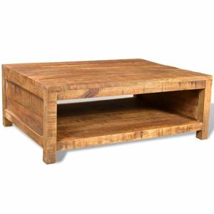 Muebles modernos de madera y cuero, mesa de centro - Product Image 3