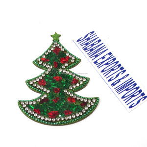 Decoraciones navideñas indias Árbol de Navidad con purpurina Adornos colgantes Decoración Hermoso árbol de Navidad feliz a precio barato - Product Image 4