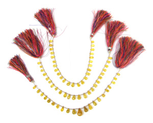 Pierre précieuse percée de Zircon jaune avec cadeau à la mode fait main en forme de goutte à facettes pour ses brins de perles - Product Image 2