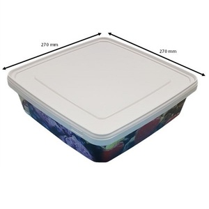 DKK5000สี่เหลี่ยม5000มล. บรรจุภัณฑ์อาหารฝาปิดเห็นได้ชัดถัง PP IML โยเกิร์ตไอศกรีมชีสเนย halva... นมพลาสติก - Product Image 5