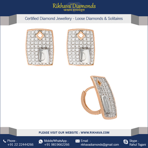 Conjunto de aretes de diamantes de oro rosa para mujer India Joyas elegantes para un estilo impresionante - Product Image 2