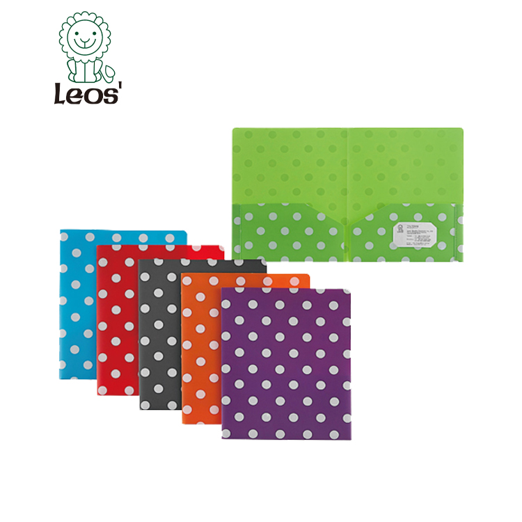 Hot Sell Polka Dot Twin Pocket Folders