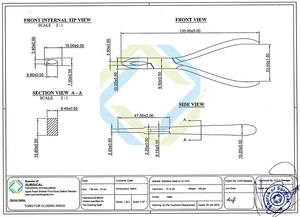Pinzas manuales de acero inoxidable para cerrar la base del anillo de los instrumentos quirúrgicos - Product Image 2