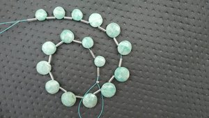 Fait à la main 1 brin AAA Grade naturel Amazonite pierres précieuses perles de haute qualité à facettes ronde pièce forme Briolette couleur verte - Product Image 5