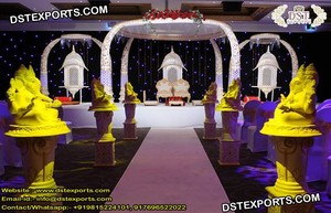 ชุด Mandap หงส์สำหรับงานแต่งงาน,ชุด Mandap สำหรับงานแต่งงานสีขาวทันสมัยเฟื่องฟู - Product Image 6