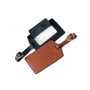 Maleta de viaje de cuero marrón, etiqueta de bolso de mano con nombre y dirección - Product Image 2