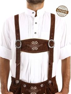 HERREN-pantalon en cuir suédé, pour hommes, vêtement personnalisé, marron, oktoberfête - Product Image 3