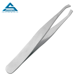 Pinzas de extensión de cejas de acero inoxidable J2 lisas personalizadas de alta calidad, Punta inclinada - Product Image 5