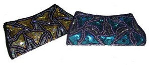 <b>Wedding</b> Evening <b>Clutch</b> Women Satin Beaded Sequin Design Flower Purse Lowellcraft - Product Image 4