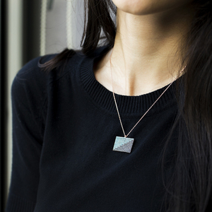 Collier en pierre turquoise de forme rectangulaire, vente en gros, bijoux turcs faits à la main en argent sterling 925 - Product Image 3