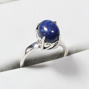 925 Sterling Silver <b>Ring</b> Bohemian Style Blue Lapis Lazuli Wedding Engagement Anniversary Birthstone Wholesale <b>Indian</b> Jewelry - Product Image 3