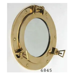 Brass Nautical Round Shape Decorative Porthole with Mirror Decorative porthole Manufacturing and Supply
