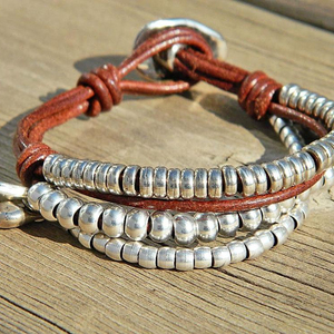 High Quality <b>Leather</b> Wrap <b>Bracelet</b>,beaded Wrap <b>Bracelet</b> - Product Image 1