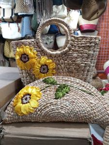 คลัทช์น้ำผักตบชวาแฮนด์เมด/ตะกร้าผักตบชวาสำหรับผู้หญิง (084587176063ทราย) - Product Image 4