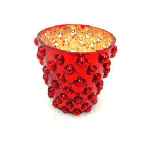 Bougeoir en verre votif rouge Mercury pour décoration de maison pour mariage/fêtes - Product Image 1