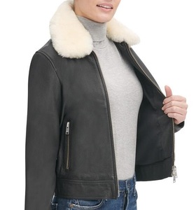 High Quality Stylish Women's Racing Leather Jacket Custom Fit Biker Outerwear with Zipper Sheep Skin Fashion Streetwear - Product Image 5