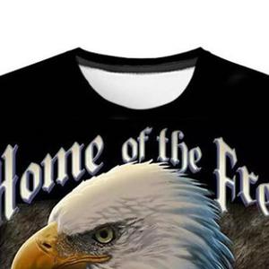Camiseta de algodón con estampado de águila personalizada para hombre, camisa de manga corta de gran tamaño, 160gsm, 100% - Product Image 3