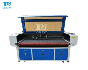 Cloth fabric towel leather jeans laser cutting machine /double heads lazer cutter price LN1610 with auto-feeding system