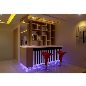 Kustom Meja Konter Bar Modern Kilau Tinggi Putih untuk Rumah dan Kamar