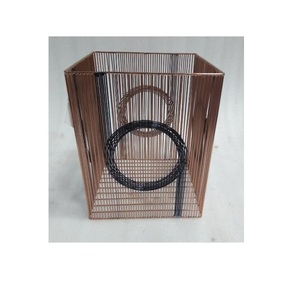 Latest Hot Selling Handmade Tall Fruit <b>Basket</b> Decorative Brass-Plated Mesh Iron Wire Storage <b>Square</b> for Home Kitchen Use - Product Image 5