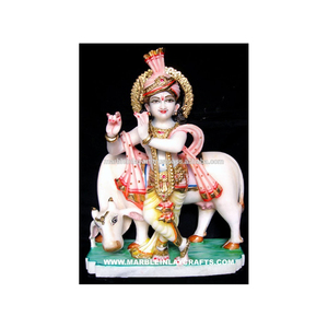 White Marble Krishna Statue - Product Image 1