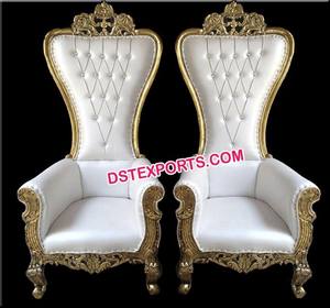 Chaises royales pour événements de mariage, chaises de mariage pour la mariée, chaises de mariage à dossier haut pour le roi et la reine - Product Image 6
