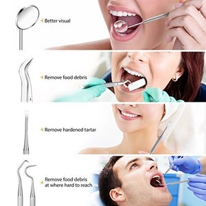 Juego de 10 Piezas de Herramientas Dentales de Acero Inoxidable para Limpieza de Dientes, Kit de Higiene Bucal con Limpiador de Placa y Palillos para Sarro - Product Image 4