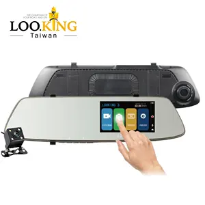 Đài Loan Gương Chiếu Hậu Dvr 2CH Phía Bên Phải Hiển Thị Dash Cam Xe Máy Ảnh