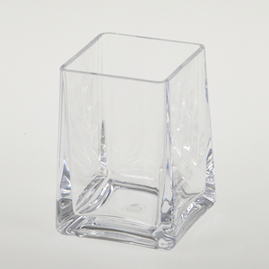 Support en coton en plastique de forme pyramidale carrée transparente pour la salle de bain Design moderne - Product Image 3