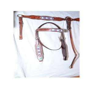100% calidad premium asegurada Western Rein Headstall juego de coraza calidad asegurada 100% cuero Premium montar India al por mayor - Product Image 2