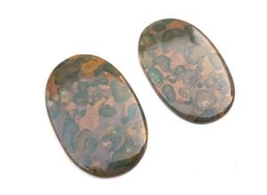Cabujones de forma ovalada lisa de alta calidad, 2 piezas de piedras preciosas de jaspe de fruta Natural para la fabricación de joyas, piedra cortada de estilo Suelto - Product Image 6