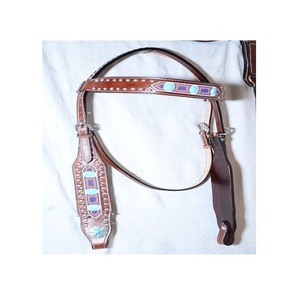 100% calidad premium asegurada Western Rein Headstall juego de coraza calidad asegurada 100% cuero Premium montar India al por mayor - Product Image 3