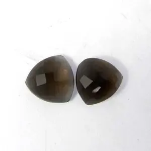 Verificador de quartzo esfumado natural, 10mm, trillion, corte, 2.70 cts, pedra preciosa solta para fabricação de jóias
