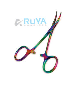 CE ISO Instruments dentaires médicaux électrique titane droite incurvée artère pince à moustiques multicolore arc-en-ciel en acier inoxydable - Product Image 1