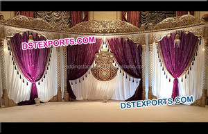Majestic Maharaja <b>Wedding</b> Stage Setup Royal Traditional <b>Wedding</b> Golden Stage <b>Fascinating</b> Stage for Srilankan <b>Weddings</b> - Product Image 3