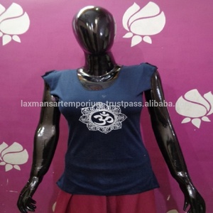 เสื้อกล้ามผ้าฝ้ายลายมิกซ์ดีไซน์สำหรับผู้หญิงเสื้อยืดผ้าฝ้ายสำหรับ2024ส่งออกจากอินเดีย - Product Image 3