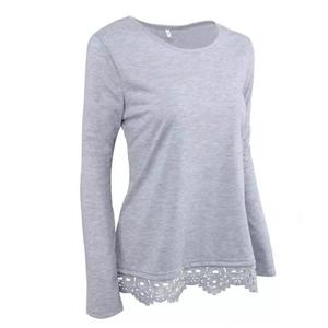 T-shirt manches longues pour femmes, surdimensionné, collection, 100% coton, design uni, personnalisé, collection - Product Image 2