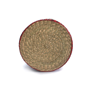 African Bolga <b>Basket</b> Handwoven from Natural Grass with Leather Wrapped Handle for Decorative <b>Storage</b> and Daily Use - Product Image 4