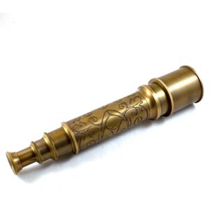 Calyron 18 "Finition Antique Laiton Télescope Nautique Marine Spyglass Europe Science Cadeau Étudiants Verre Y Compris Alliage En Bois - Product Image 4