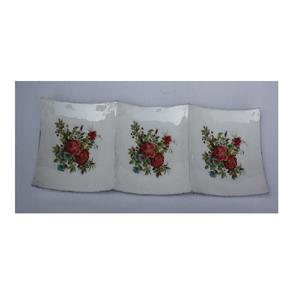 Bol con tres compartimentos pintados con esmalte, cuenco de aluminio fundido con patrones florales disponible en otras formas y patrones - Product Image 5