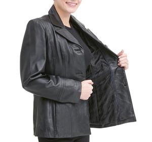 Veste en cuir noir pour femmes sur mesure coupe ajustée manteau de moto pour la mode de motards de rue et un style décontracté - Product Image 5