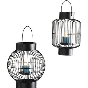 Cage candle lantern hanging Black Metal <b>moroccan</b> <b>decorative</b> - Product Image 1