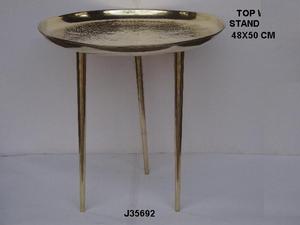 Mesa auxiliar de trípode martillado hecho a mano de alta calidad en latón y acabado en oro rosa para sala de estar y hotel - Product Image 5