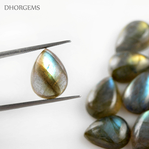 Cabochon en forme de perle naturelle de labradorite, pierre précieuse ample, goutte d'eau, vente en gros, - Product Image 3