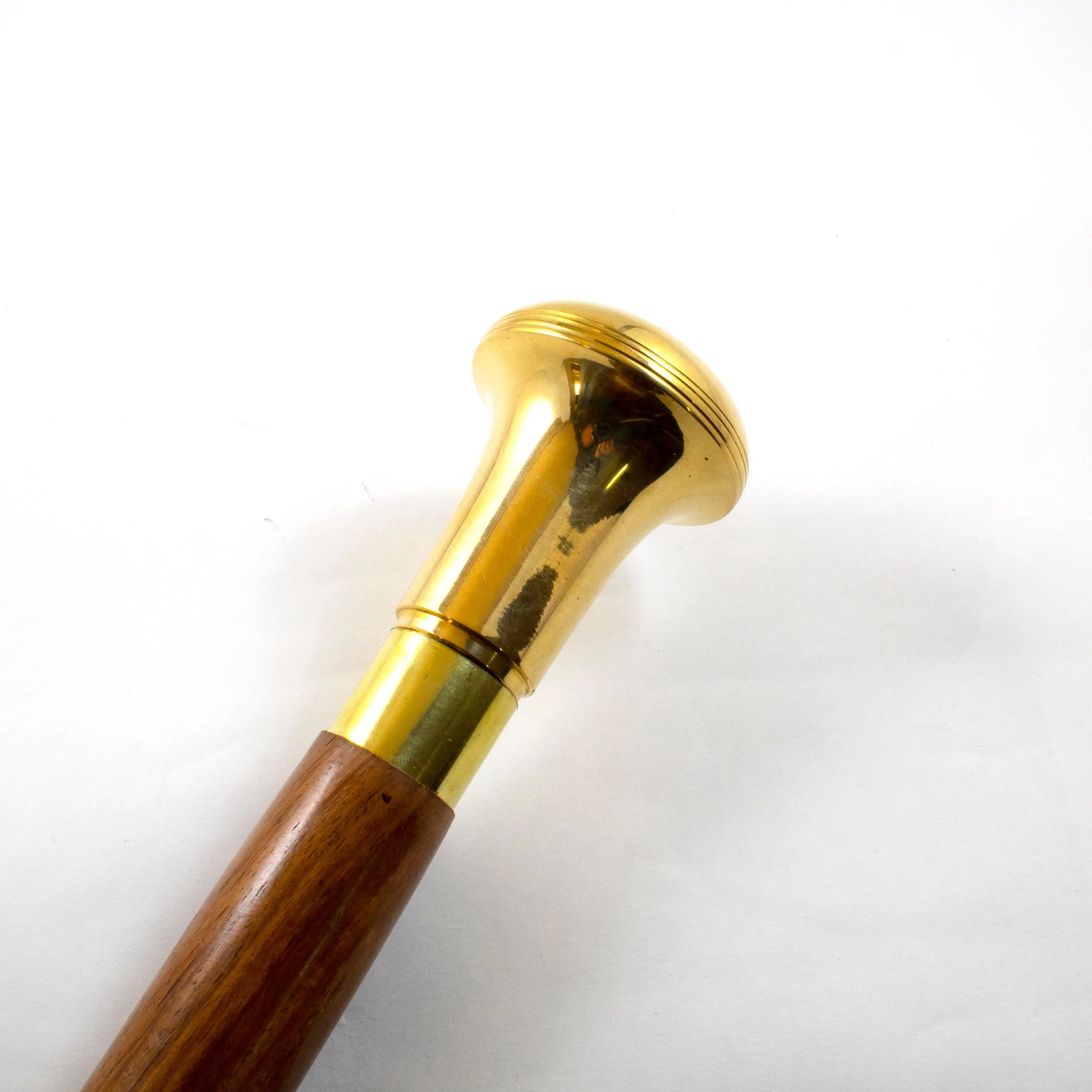 brass knob handle classic handmade carved wooden walking stick polish finished old age men women daily use cane