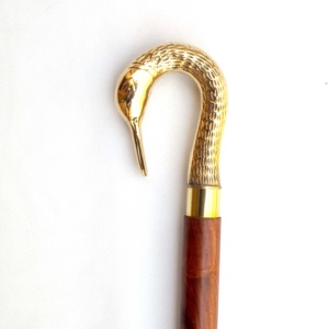 Handmade Carved Wooden <b>Walking</b> <b>Stick</b> with Polish Finished Brass Knob Handle for Daily Use for Men Women of All Ages - Product Image 2