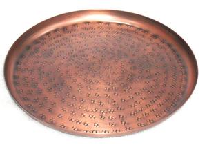 Bandeja de servicio martillada redonda Placa de cargador Material de hierro - Product Image 3